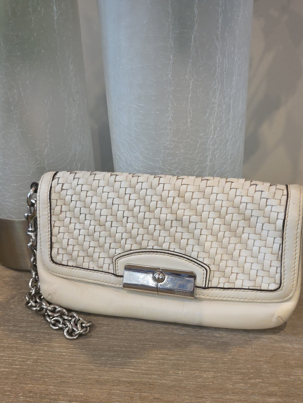 Coach Woven LEATHER KRISTIN CLUTCH